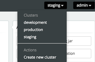 cluster dropdown