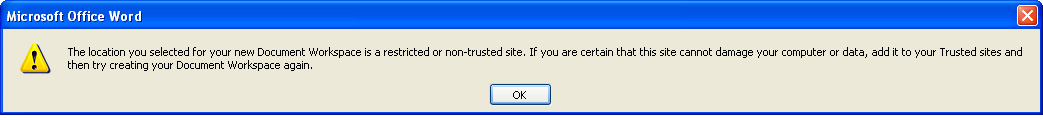 Trusted site message